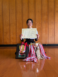 女子個人優勝を記念した園さんの写真