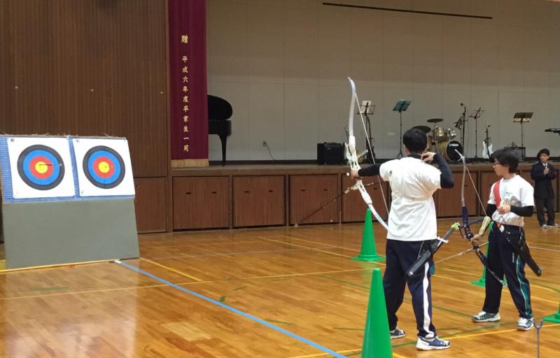 アーチェリー部の実射