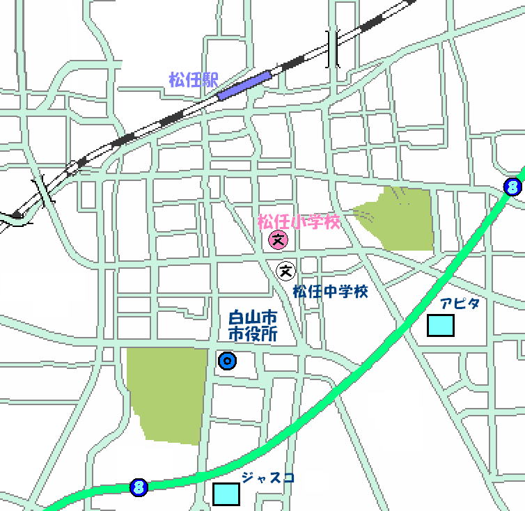 松任小学校周辺地図