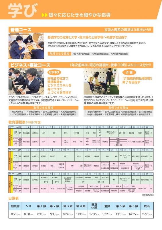 2025学校パンフレット（学び）