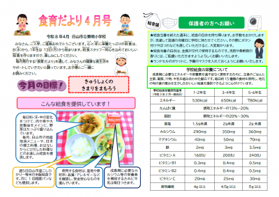 給食だより