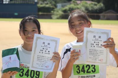 女子2位石垣さん，３位中村さん