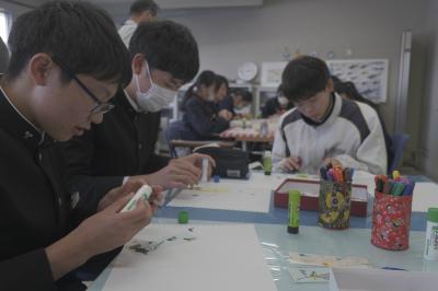 海藻のしおりの作成